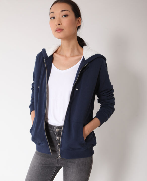 Sweat zippé bleu marine - Pimkie