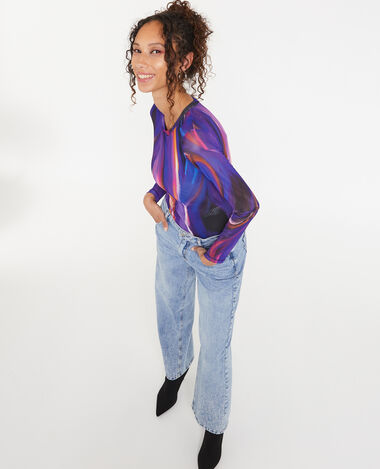 Body manches longues en tulle lilas - Pimkie