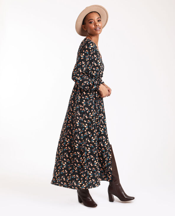 Robe longue à fleurs noir - Pimkie