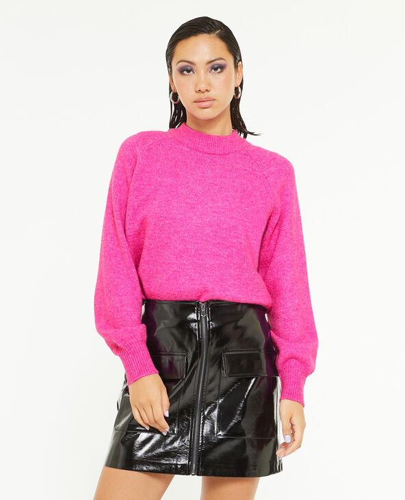 Pull col rond avec laine rose - Pimkie
