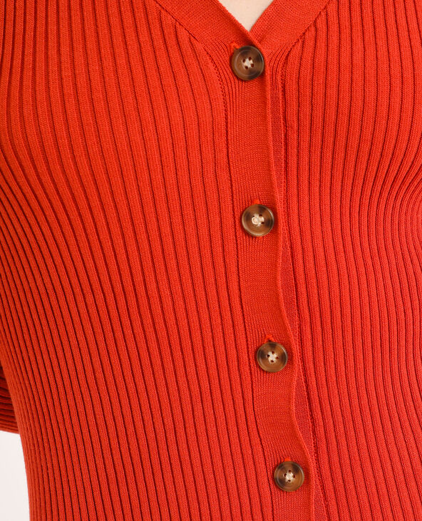 Robe gilet côtelée marron - Pimkie