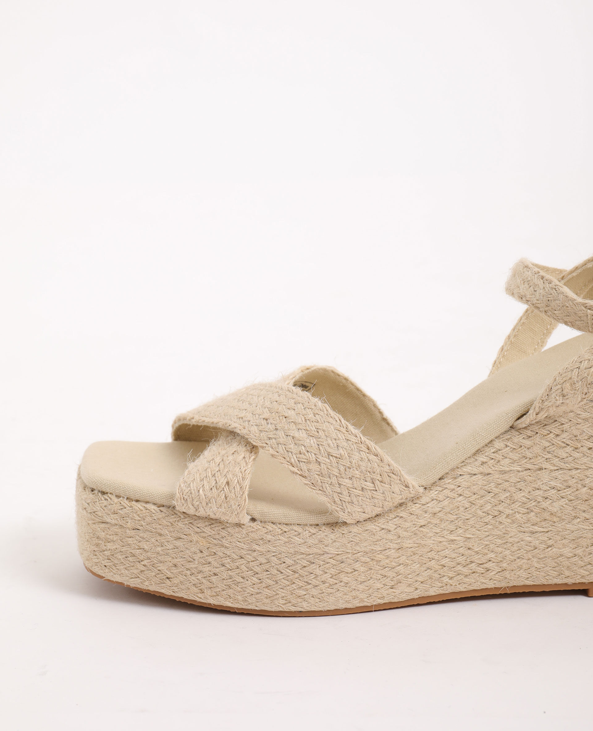 sandale compensee beige