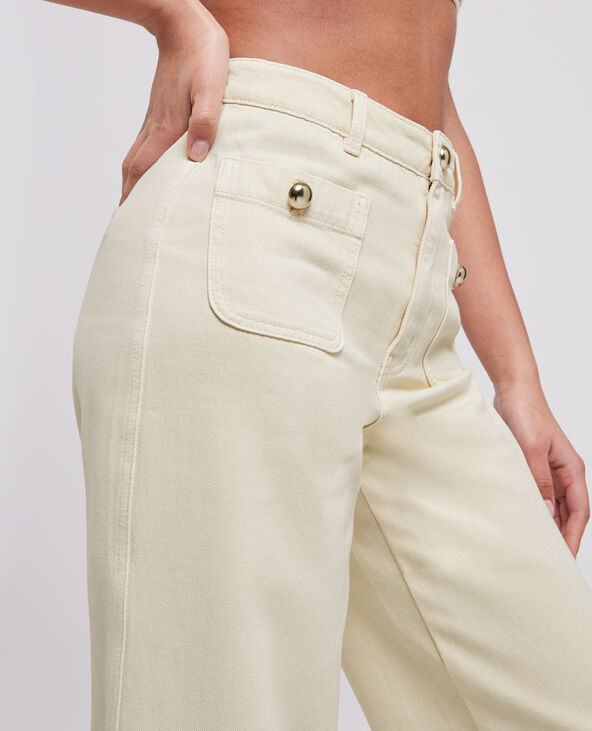 Jean wide taille haute beige - Pimkie