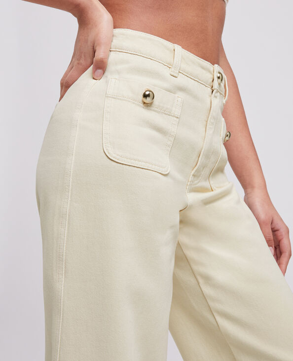 Jean wide taille haute beige - Pimkie
