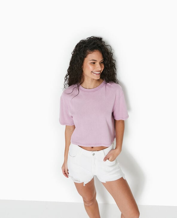 Short en jean coupé effet destroy écru - Pimkie