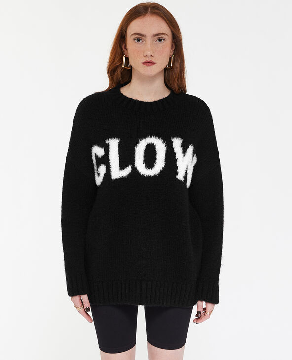 Pull oversize en grosse maille noir - Pimkie