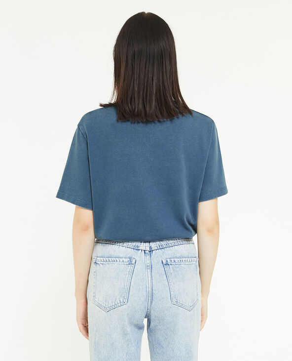 T-shirt à effet délavé bleu marine - Pimkie