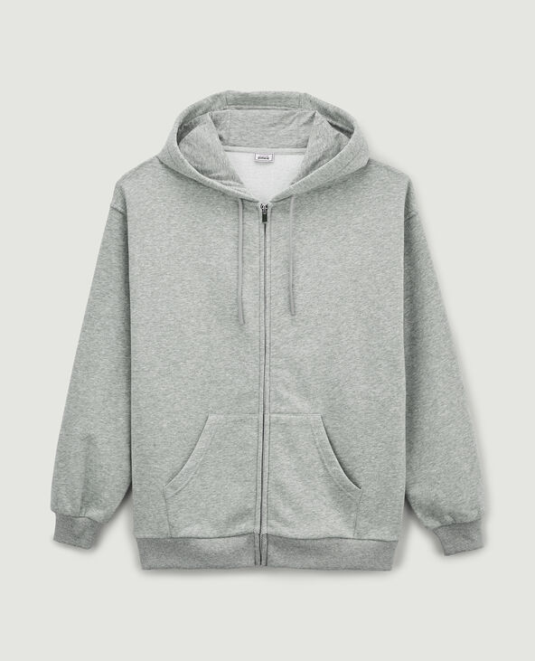 Sweat zippé avec capuche gris chiné - Pimkie