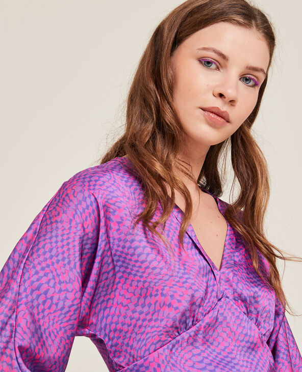 Blouse courte col V violet - Pimkie