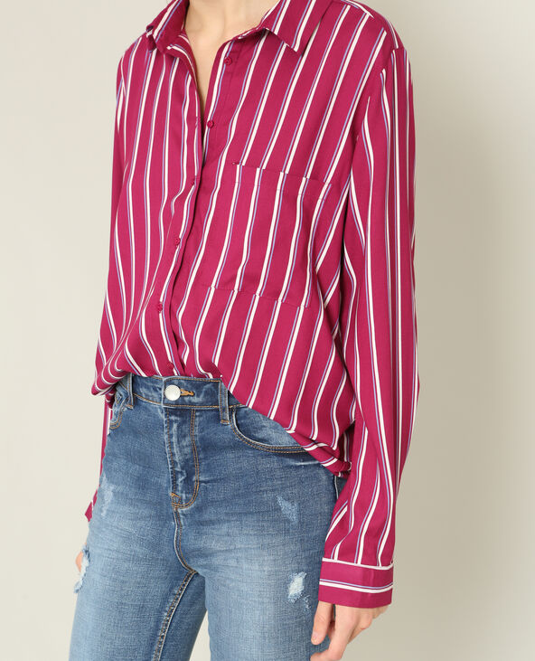 Chemise à rayures bordeaux - Pimkie