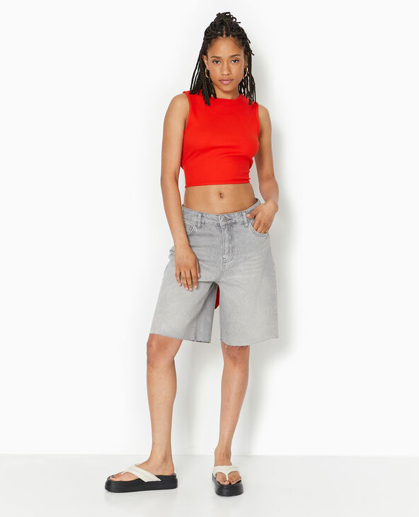 Débardeur en maille côtelée avec cut-out dos rouge - Pimkie