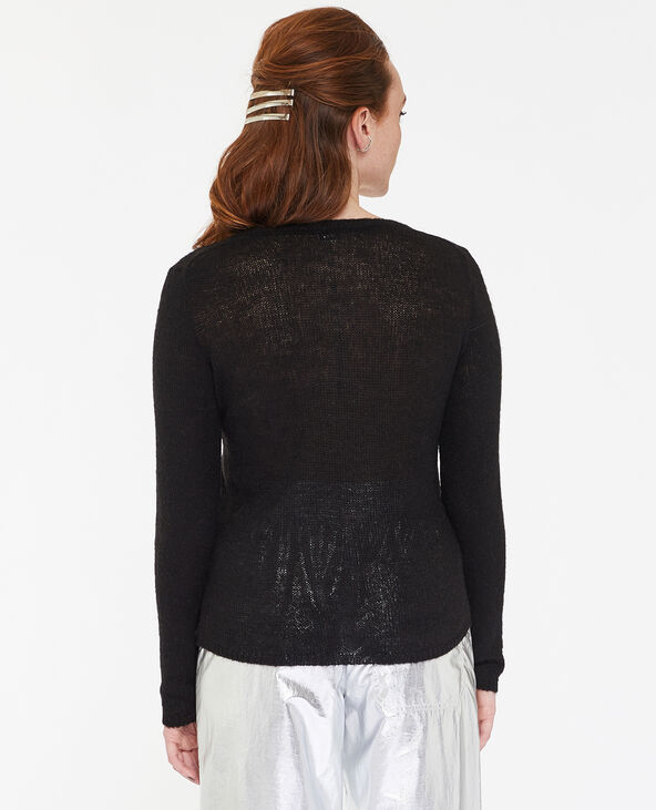Pull en maille légère et transparente noir - Pimkie