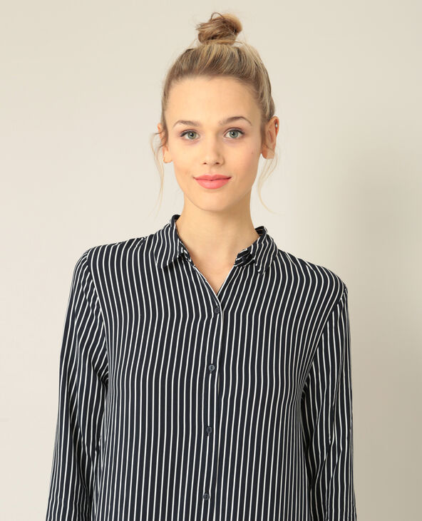 Robe chemise à rayures bleu marine - Pimkie