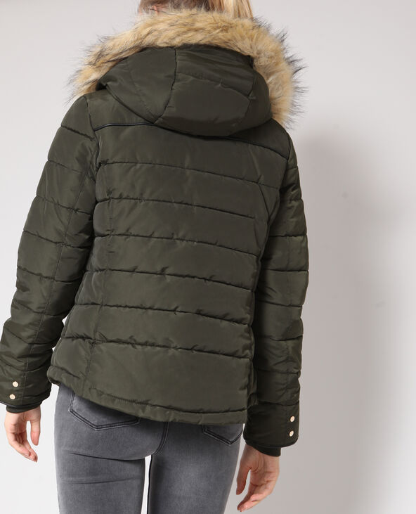 Doudoune fausse fourrure vert kaki - Pimkie