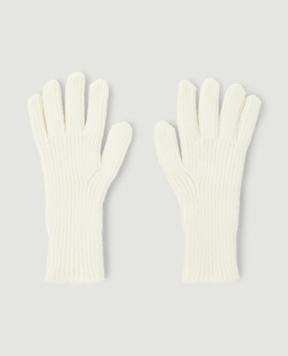Gants avec ouvertures index et pouce blanc - Pimkie