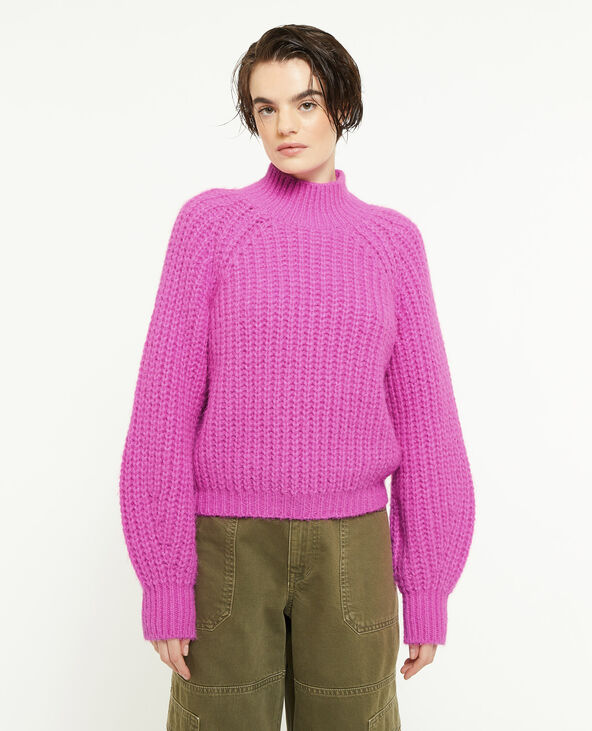Pull grosses mailles col montant rose - Pimkie