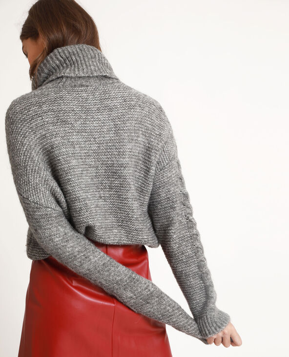 Pull à col roulé gris chiné - Pimkie