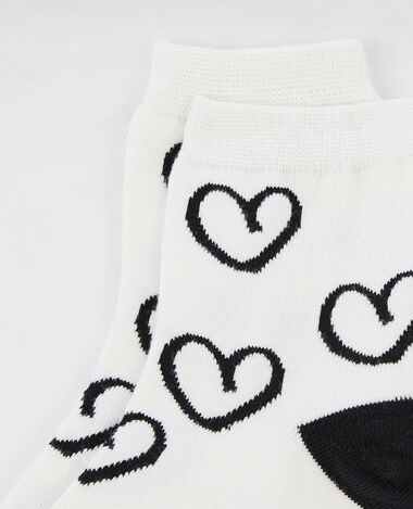 Paire de chaussettes cœurs noir - Pimkie