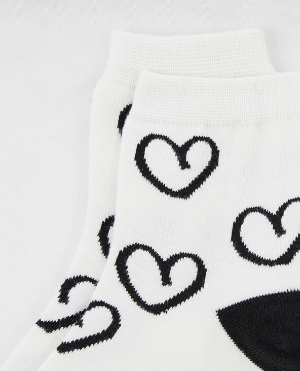 Paire de chaussettes cœurs noir - Pimkie