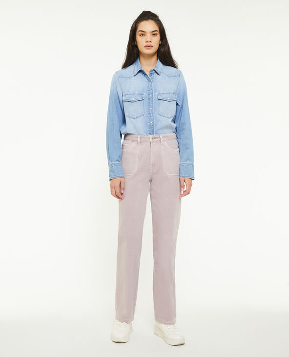 Jean droit taille haute poches devant lilas - Pimkie