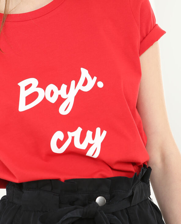 T-shirt à message rouge - Pimkie