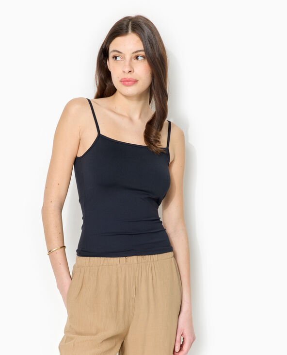 Débardeur maille extensible fines bretelles noir - Pimkie