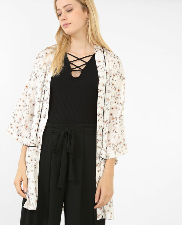 Veste de kimono satinée rouge - Pimkie