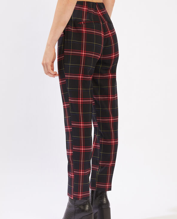Pantalon cigarette tartan noir - Pimkie
