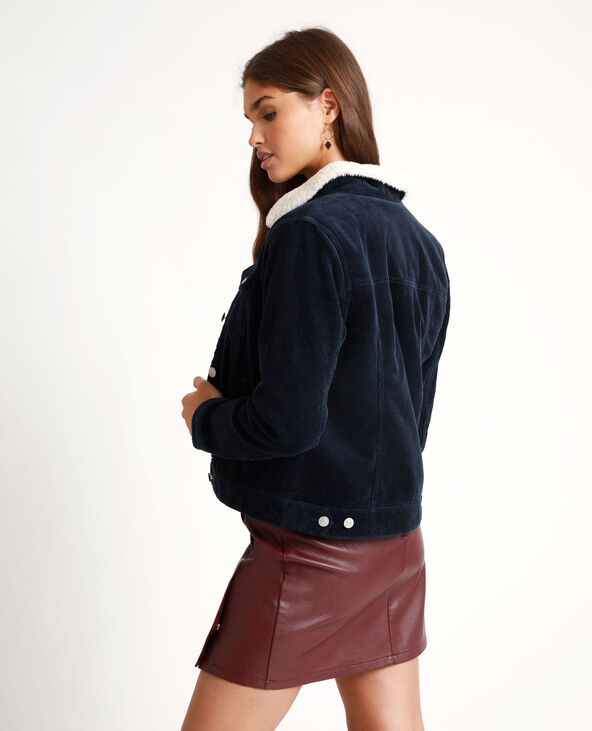 Veste en velours côtelé bleu marine - Pimkie