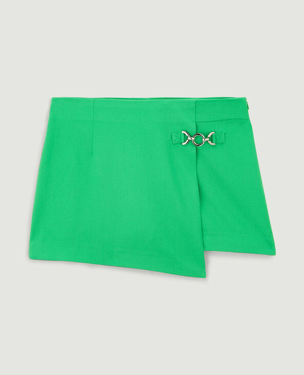 Jupe-short avec boucle métallique vert - Pimkie