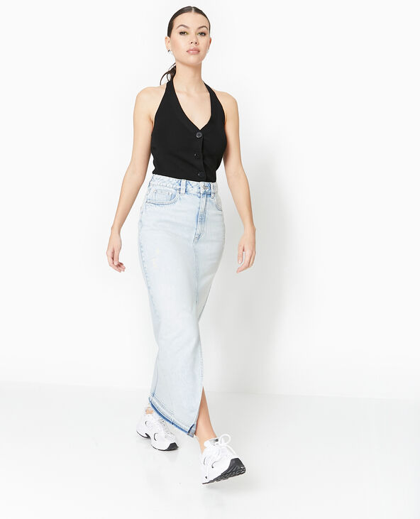 Jupe longue en jean bleu clair - Pimkie