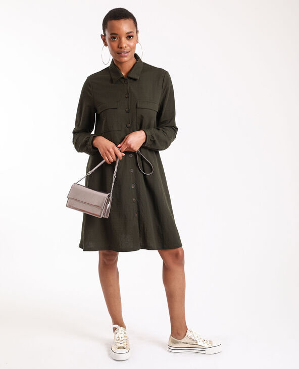 Robe chemise vert foncé - Pimkie