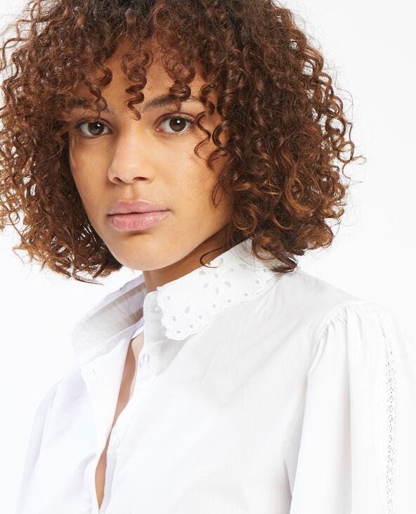 Chemisier broderie et dentelle blanc - Pimkie