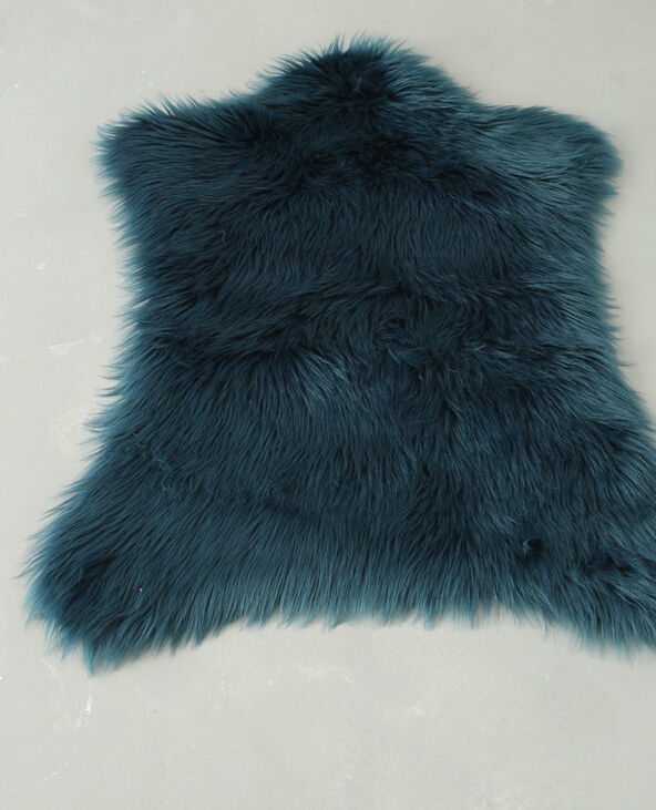 Tapis fausse fourrure bleu foncé - Pimkie