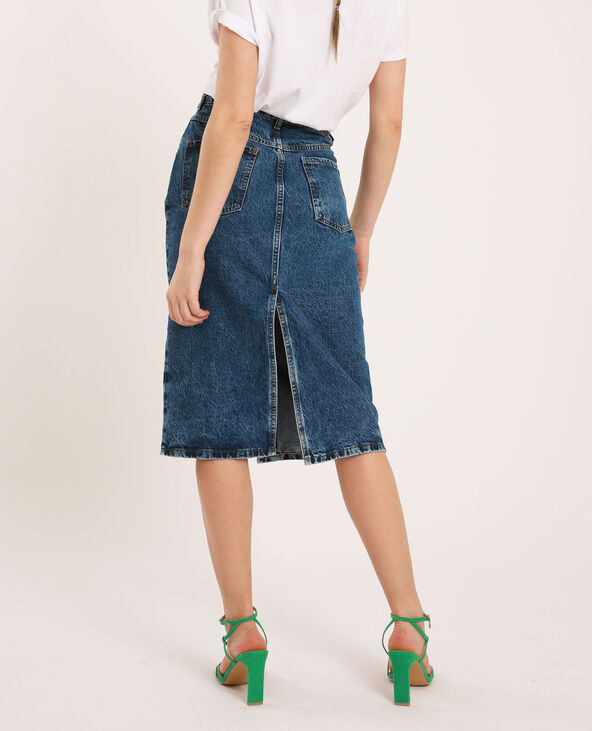Jupe midi en jean bleu - Pimkie