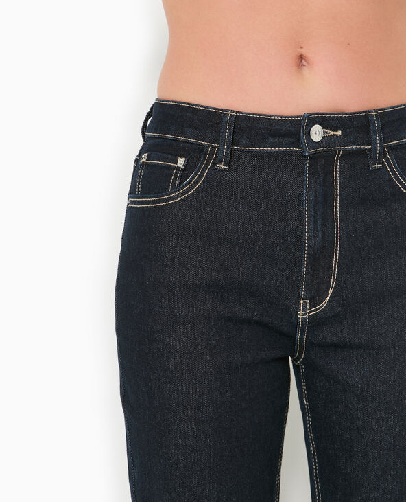 Jean droit taille regular avec bas coupés bleu - Pimkie