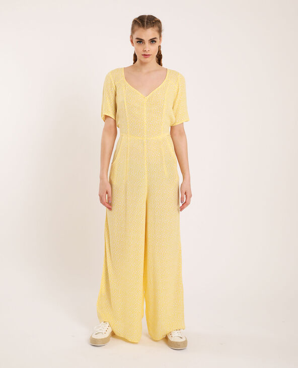 Combi-pantalon à fleurs jaune - Pimkie