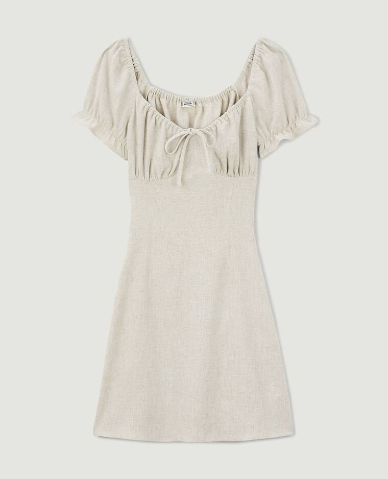 Robe courte dos-nu avec laçage beige - Pimkie