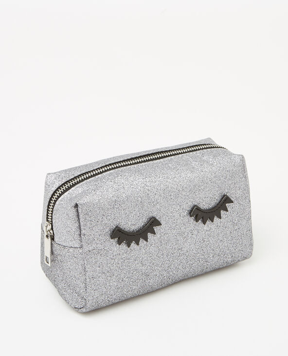 Trousse make up glitter eyes argenté - Pimkie