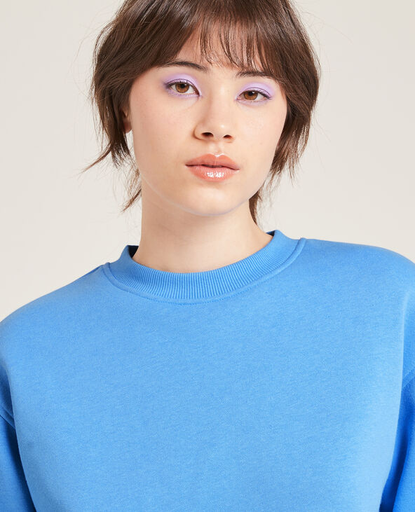 Sweat court en molleton bleu clair - Pimkie