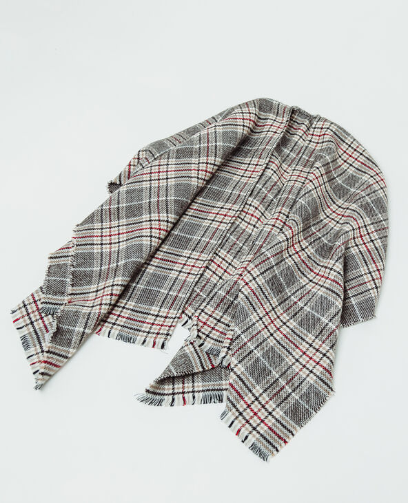 Poncho à carreaux beige - Pimkie