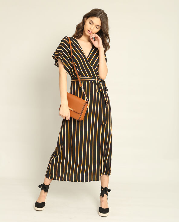 Robe longue croisée marron - Pimkie