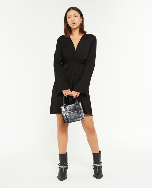 Robe courte effet torsadé devant noir - Pimkie