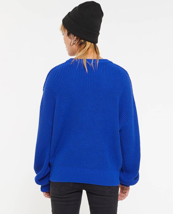 Pull col rond bleu électrique - Pimkie