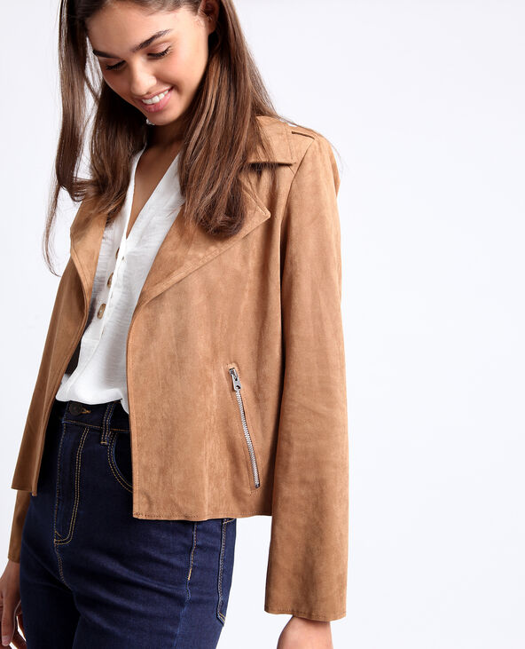Veste suédine camel - Pimkie