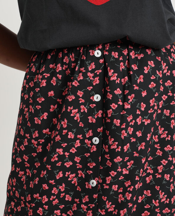 Jupe longue boutonnée noir - Pimkie