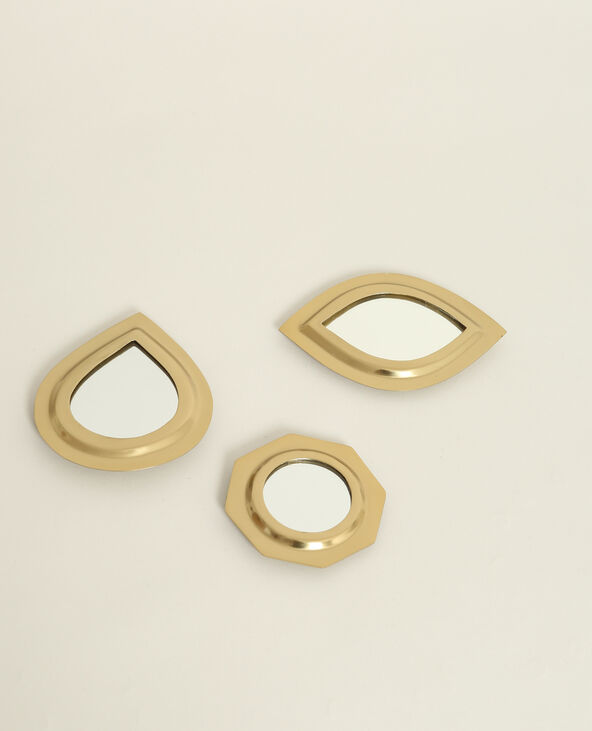 Lot de 3 petits miroirs doré - Pimkie