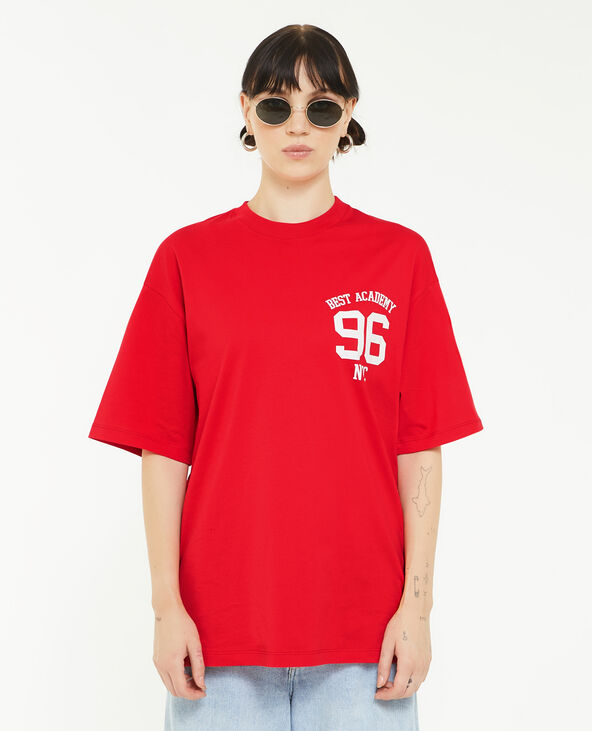 T-shirt oversize à inscription rouge - Pimkie