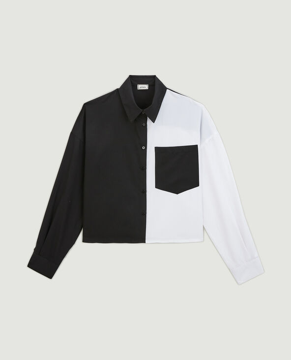 Chemise courte manches longues noir - Pimkie