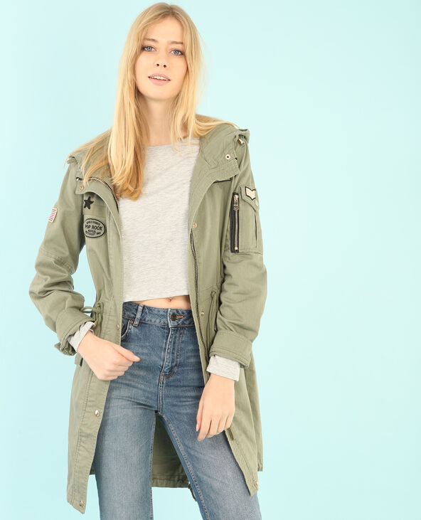 Parka army coton vert de gris - Pimkie